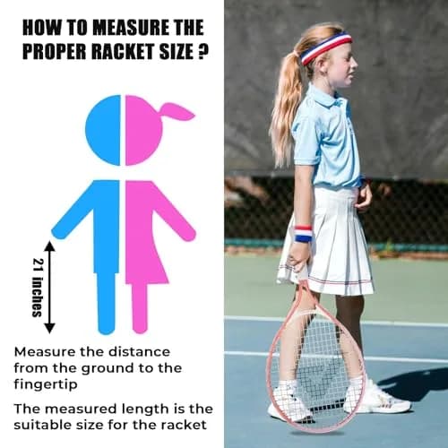 AMA SPORT Kids Tennis Racket 21 inch Pink | ITF Play+Stay Junior Starter Kit with Bag thumbnail 4