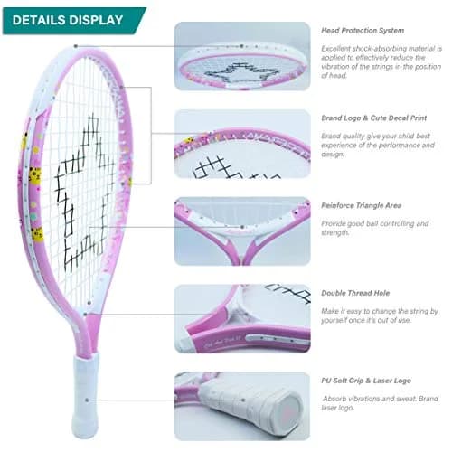 AMA SPORT Kids Tennis Racket 21 inch Pink | ITF Play+Stay Junior Starter Kit with Bag thumbnail 3