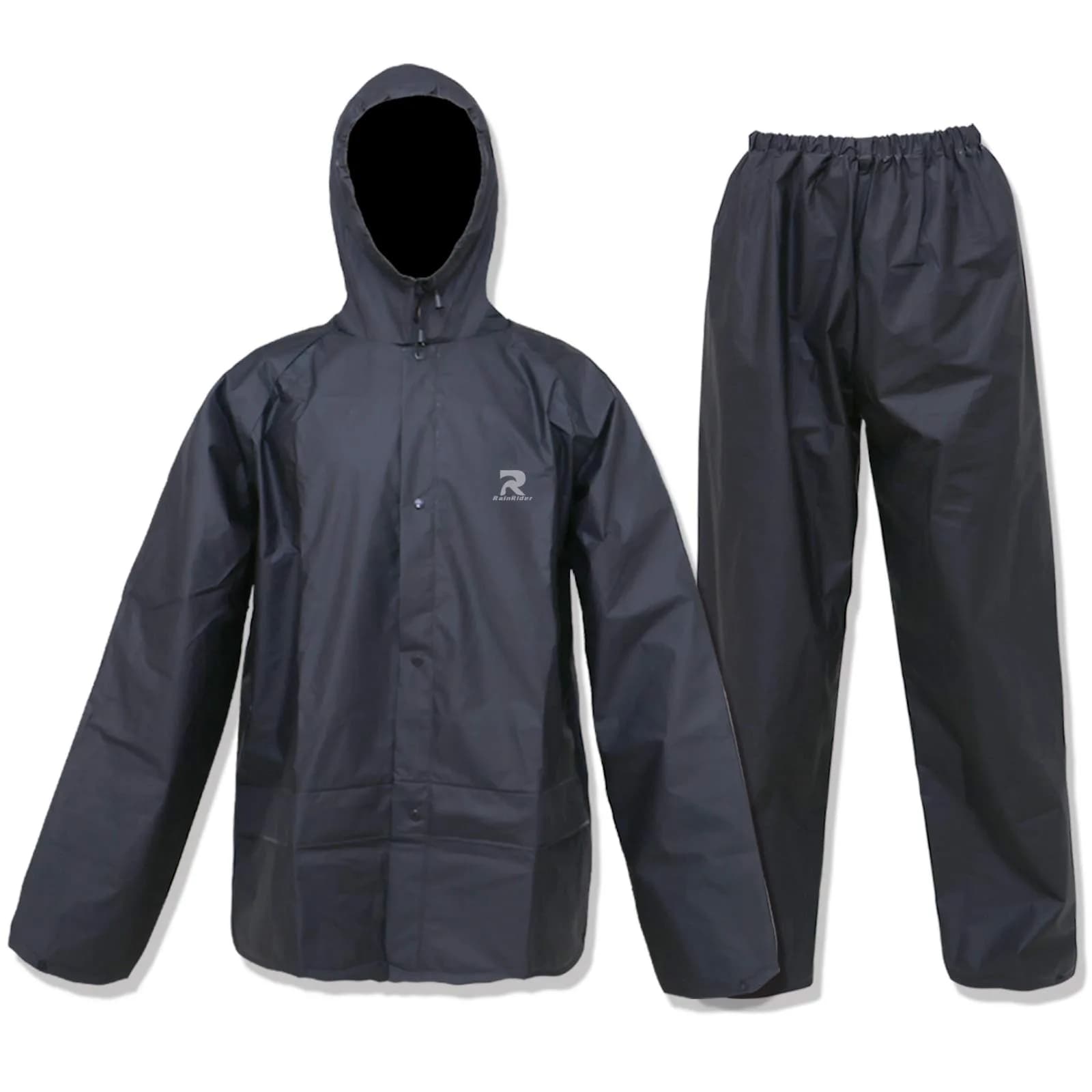 RainRider Ultra-Lite Rain Suit Waterproof Raincoat with Pants XL | 100% EVA, Breathable & Easy Wear