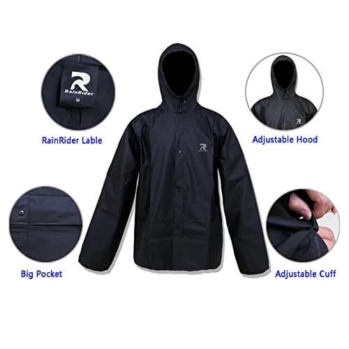 RainRider Ultra-Lite Rain Suit Waterproof Raincoat with Pants XL | 100% EVA, Breathable & Easy Wear thumbnail 2