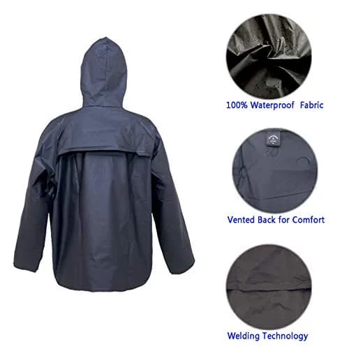RainRider Ultra-Lite Rain Suit Waterproof Raincoat with Pants XL | 100% EVA, Breathable & Easy Wear thumbnail 3