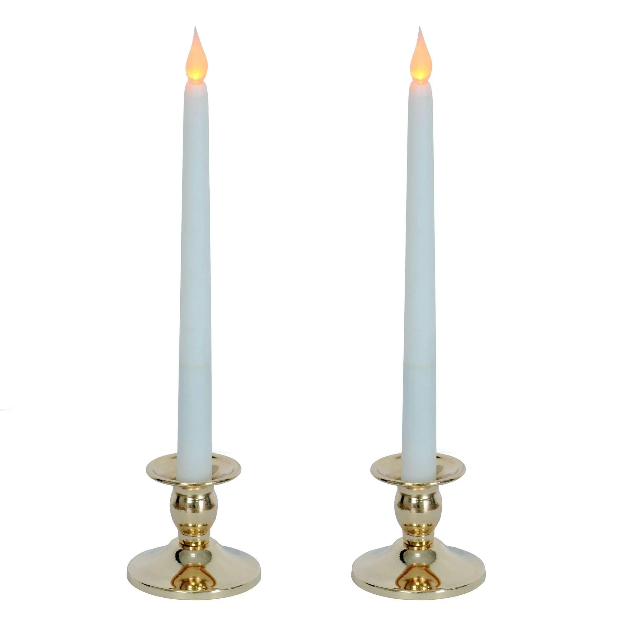 hanya Gold Metal Taper Candle Holder Set of 2 | Decorative Candlestick Holder for Home Decor, Weddings, Events — Gold
