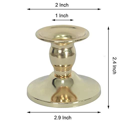 hanya Gold Metal Taper Candle Holder Set of 2 | Decorative Candlestick Holder for Home Decor, Weddings, Events thumbnail 4
