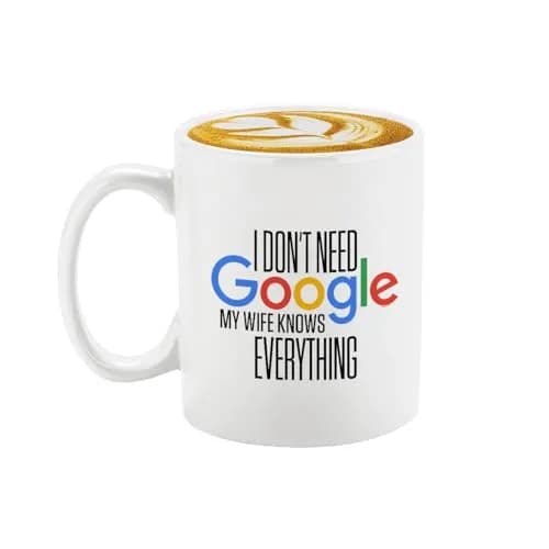 Veracco I Don't Need My Wife Knows Everything Ceramic Coffee Mug 11oz | Funny Gifts For Her thumbnail 1