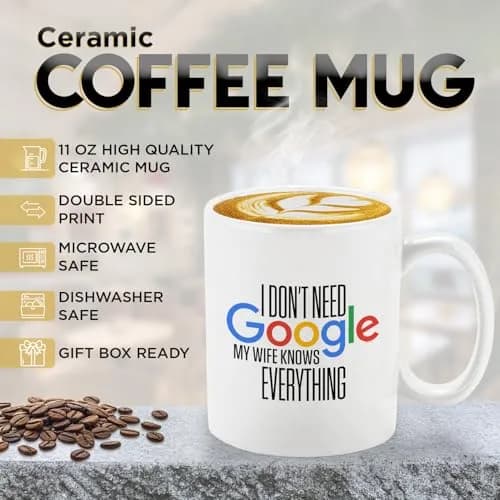 Veracco I Don't Need My Wife Knows Everything Ceramic Coffee Mug 11oz | Funny Gifts For Her thumbnail 2