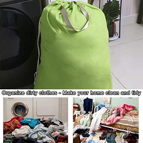 SANFERGE Heavy Duty Laundry Bag with Drawstring and Handle | Extra Large 28x40 Inch, Durable Rip-Stop Material, Foldable & Portable for Household & Travel thumbnail 6
