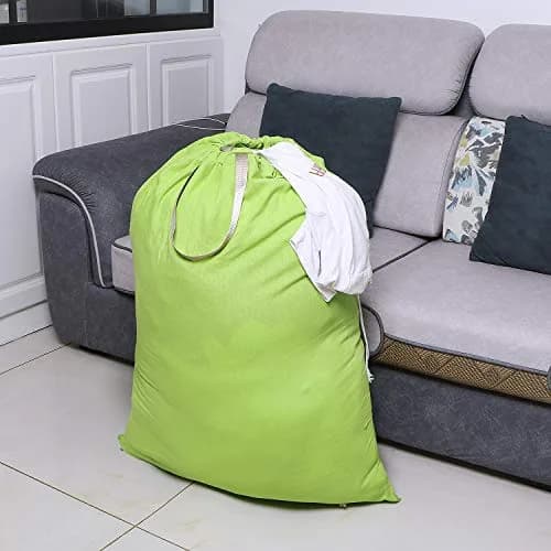 SANFERGE Heavy Duty Laundry Bag with Drawstring and Handle | Extra Large 28x40 Inch, Durable Rip-Stop Material, Foldable & Portable for Household & Travel thumbnail 7