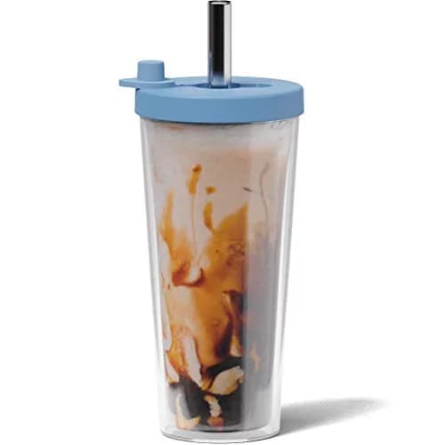 Dodoko Reusable Boba Tumbler 500ml (17 oz) | Insulated Cold Drink Cup with Wide Lid & Telescopic Straw thumbnail 1