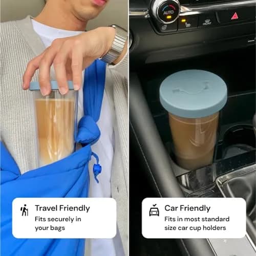 Dodoko Reusable Boba Tumbler 500ml (17 oz) | Insulated Cold Drink Cup with Wide Lid & Telescopic Straw thumbnail 6