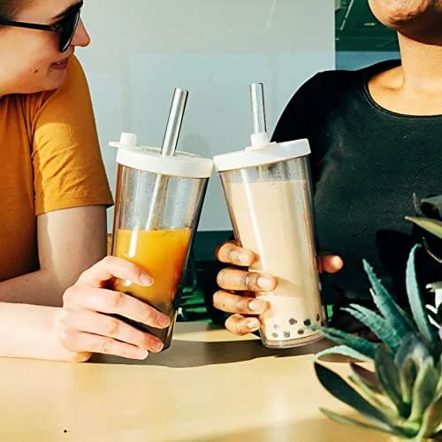 Dodoko Reusable Boba Tumbler 500ml (17 oz) | Insulated Cold Drink Cup with Wide Lid & Telescopic Straw thumbnail 9
