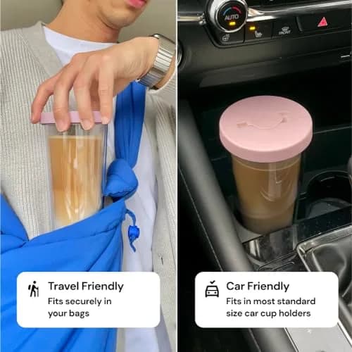 Dodoko Reusable Boba Cup and Straw 17 oz Bubble Pink | Insulated, Leakproof & Eco-Friendly (120 chars) thumbnail 5
