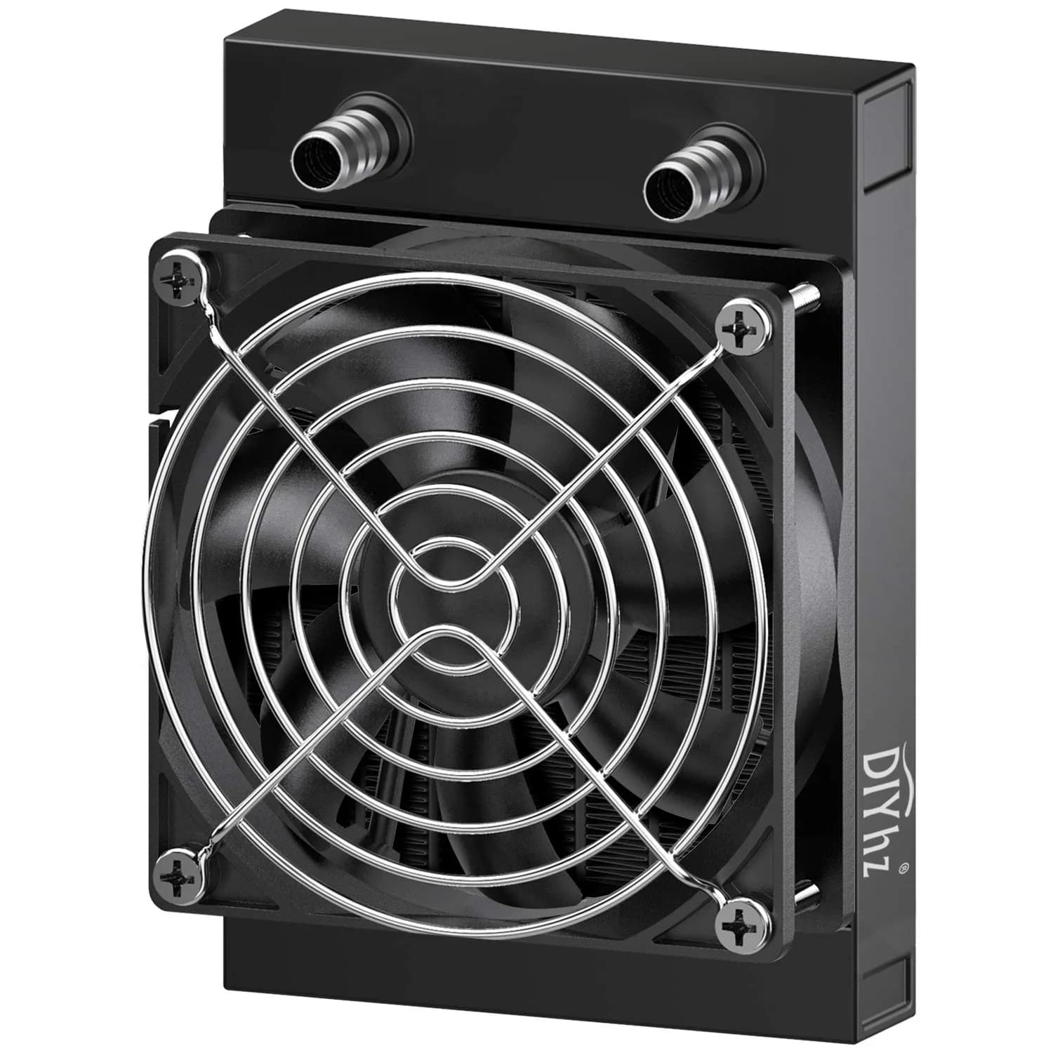 DIYhz 80mm Water Cooling Radiator with Fan | 120x80x35mm Aluminum Heat Exchanger for CPU PC Laser Systems - main product image