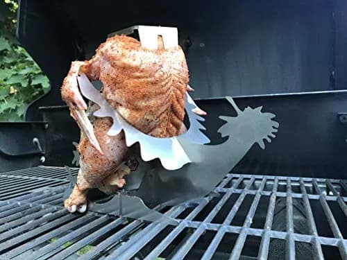 Tom's RiDICulous Things Rooster Love Beer Can Chicken Stand - Stainless Steel Funny BBQ Roaster Rack | 4-Inch Width thumbnail 6