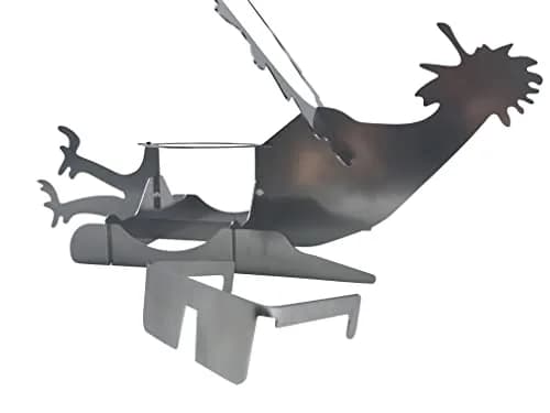 Tom's RiDICulous Things Rooster Love Beer Can Chicken Stand - Stainless Steel Funny BBQ Roaster Rack | 4-Inch Width thumbnail 3