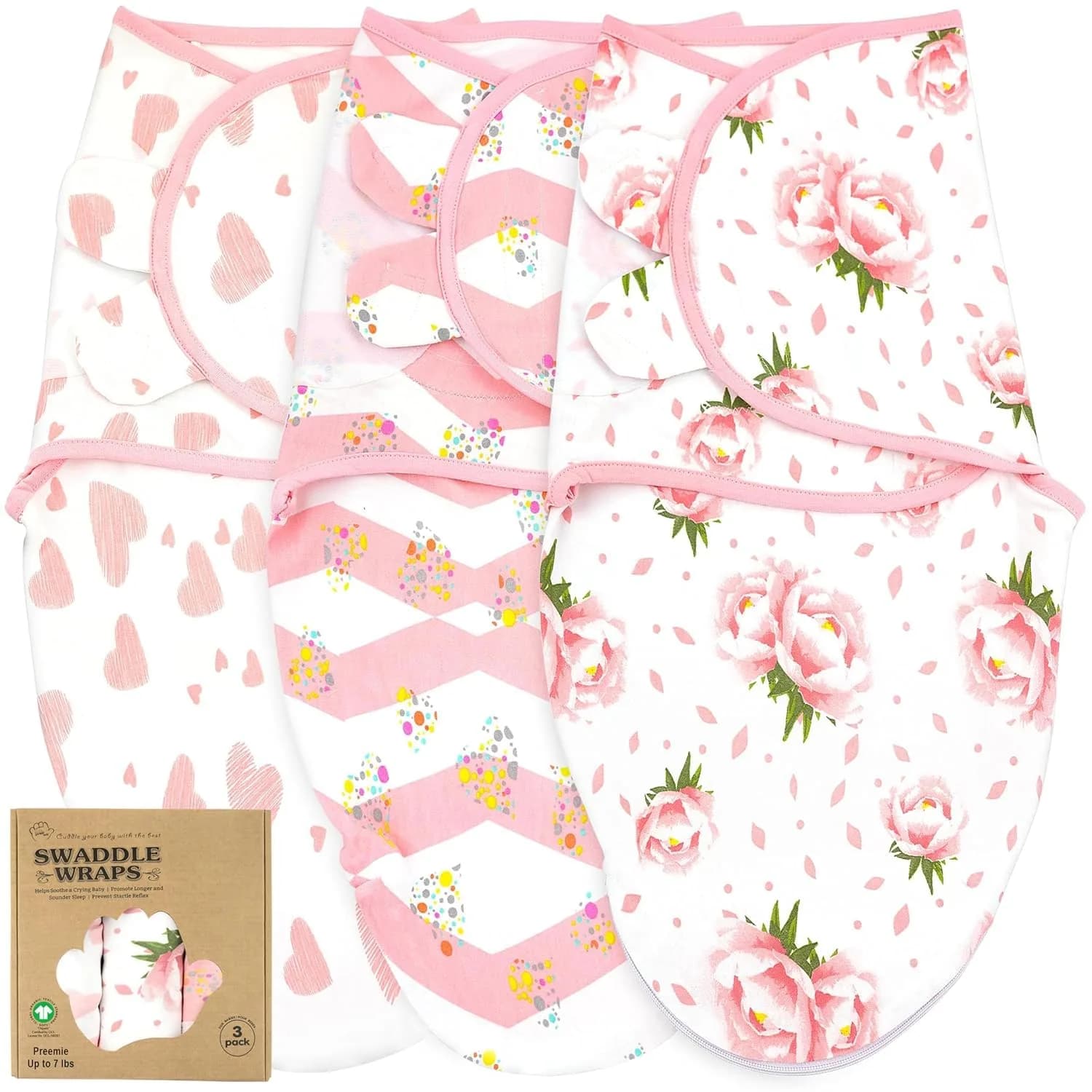 Bublo Baby Organic Preemie Swaddles 4-7 lbs | Gentle, Adjustable & Breathable for Premature Babies - main product image