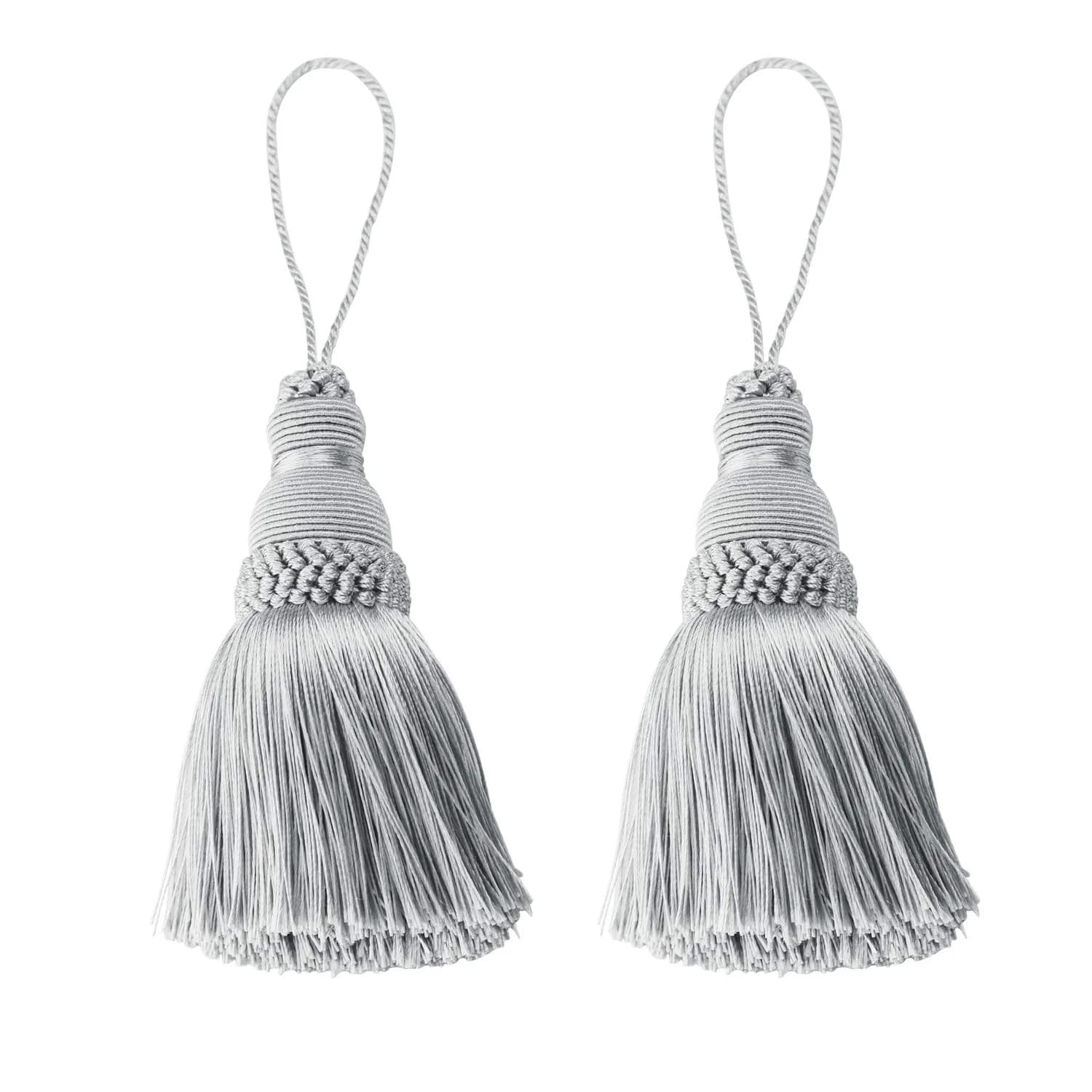 fenghuangwu Silver Tassel Key Tassels DIY Accessories (2-Pack, 9.6 inch) — Silver