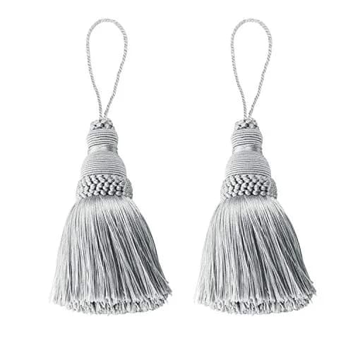 fenghuangwu Silver Tassel Key Tassels DIY Accessories (2-Pack, 9.6 inch) thumbnail 1