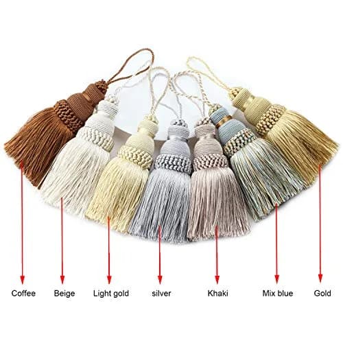 fenghuangwu Silver Tassel Key Tassels DIY Accessories (2-Pack, 9.6 inch) thumbnail 2