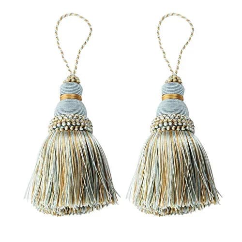 fenghuangwu Mix Blue Tassels for Crafts, 24 cm (9.6 inch) Total Length | 2-Piece Set thumbnail 1