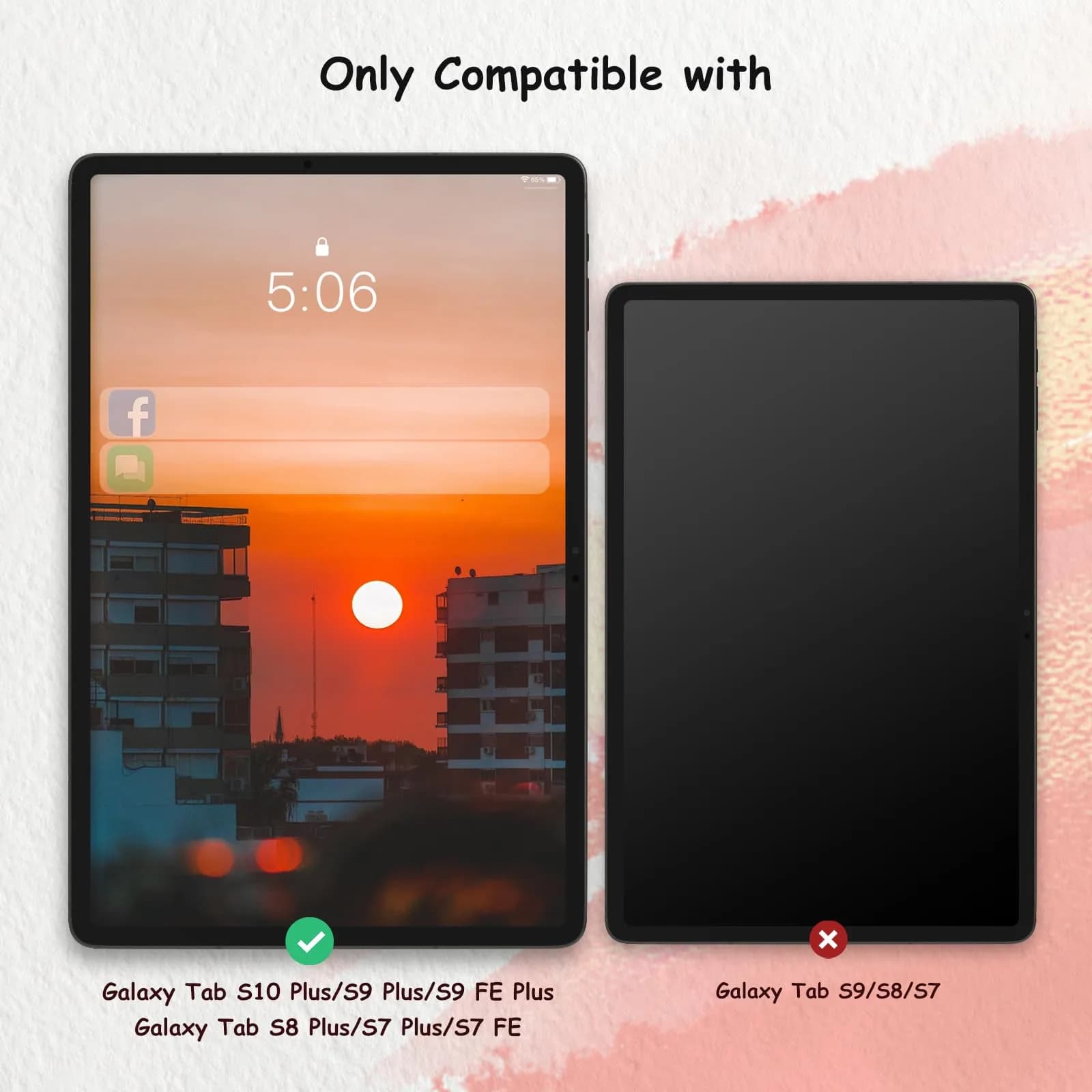 bersem Paperfeel Screen Protector for Samsung Galaxy Tab S9+/S9 FE+/S8+/S7 FE/S7+ | Realistic Paper Touch - view 2