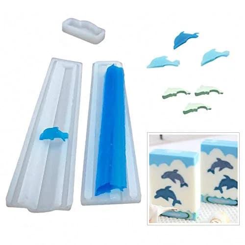 MoldFun Dolphin Shaped Silicone Mold 4.3x2x26cm | Food Grade, Heat-Resistant, Craft Supplies thumbnail 1