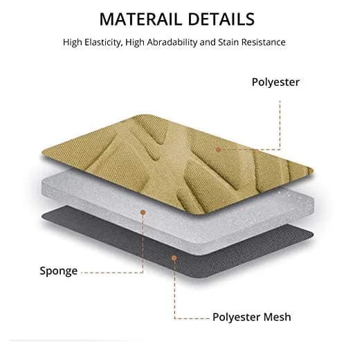 AUTOYOUTH Beige Seat Covers Front Seats Only, 3D Tyre Embossed Breathable Bucket Covers, Airbag Compatible, Quick Setup Universal Fit for Sedan, SUV, Truck, Van thumbnail 6