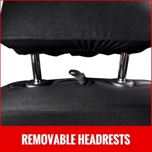 AUTOYOUTH Beige Seat Covers Front Seats Only, 3D Tyre Embossed Breathable Bucket Covers, Airbag Compatible, Quick Setup Universal Fit for Sedan, SUV, Truck, Van thumbnail 8