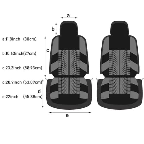 AUTOYOUTH Beige Seat Covers Front Seats Only, 3D Tyre Embossed Breathable Bucket Covers, Airbag Compatible, Quick Setup Universal Fit for Sedan, SUV, Truck, Van thumbnail 9