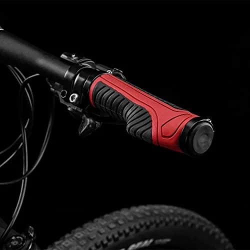 ROCKBROS Handlebar Grips Double Aluminum Clamp Lock Anti-Slip Red | Ergonomic MTB & BMX Grip thumbnail 7