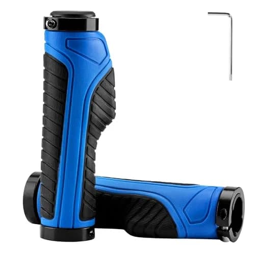 ROCKBROS Handlebar Grips Aluminum Lock-on Anti-Slip Blue | Ergonomic MTB & BMX thumbnail 1