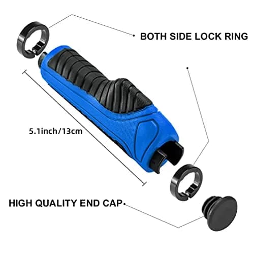 ROCKBROS Handlebar Grips Aluminum Lock-on Anti-Slip Blue | Ergonomic MTB & BMX thumbnail 2