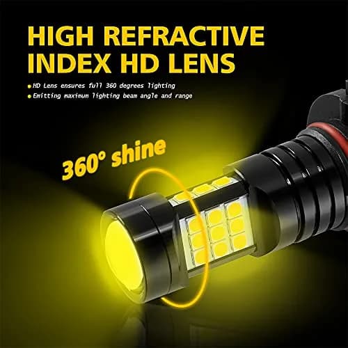 AUXLIGHT H10 LED Fog Light DRL Bulbs 2400 Lumens Golden Yellow | Extremely Bright Fog Light Replacement thumbnail 6