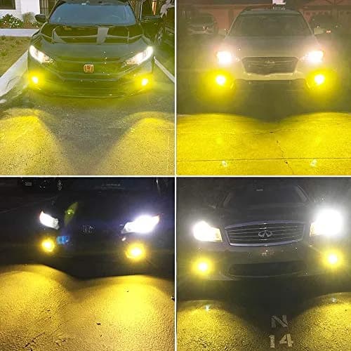 AUXLIGHT H10 LED Fog Light DRL Bulbs 2400 Lumens Golden Yellow | Extremely Bright Fog Light Replacement thumbnail 2