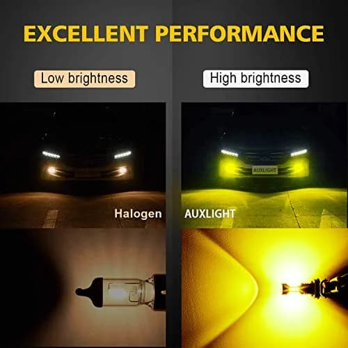 AUXLIGHT H10 LED Fog Light DRL Bulbs 2400 Lumens Golden Yellow | Extremely Bright Fog Light Replacement thumbnail 3