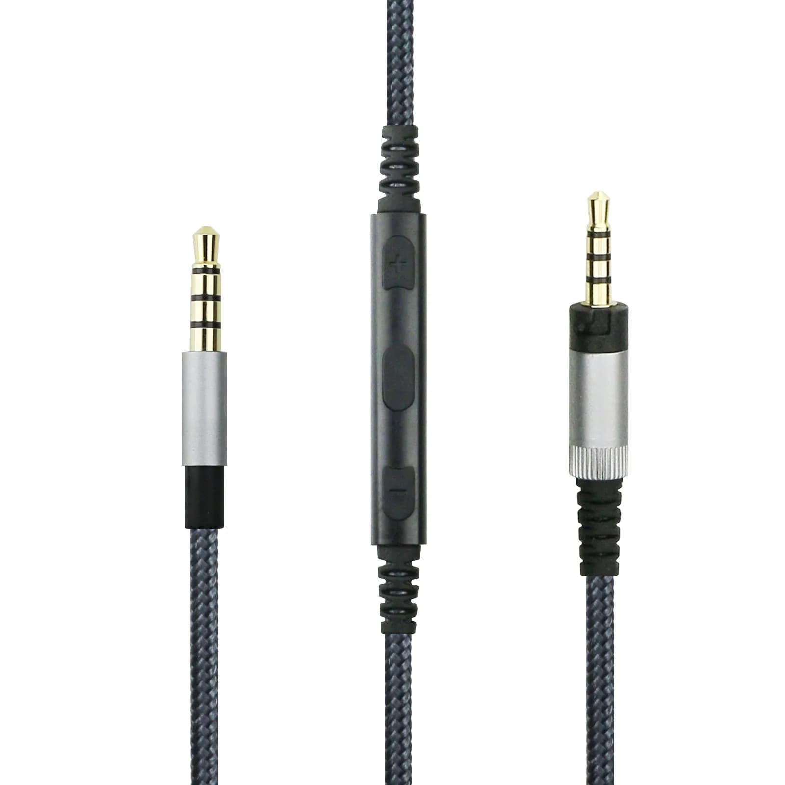 NewFantasia Headphone Cord Audio Cable 1.3m (4.3ft) with Mic & Volume Control | Braided Nylon for Sennheiser HD4.40/BT, HD4.50/BTNC, HD4.30i, HD400S - main product image
