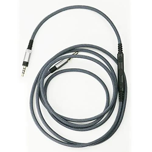 NewFantasia Headphone Cord Audio Cable 1.3m (4.3ft) with Mic & Volume Control | Braided Nylon for Sennheiser HD4.40/BT, HD4.50/BTNC, HD4.30i, HD400S thumbnail 4