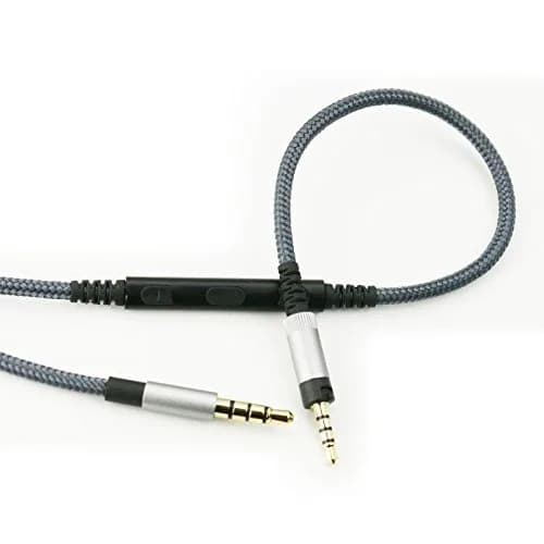 NewFantasia Headphone Cord Audio Cable 1.3m (4.3ft) with Mic & Volume Control | Braided Nylon for Sennheiser HD4.40/BT, HD4.50/BTNC, HD4.30i, HD400S thumbnail 7