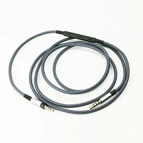 NewFantasia Headphone Cord Audio Cable 1.3m (4.3ft) with Mic & Volume Control | Braided Nylon for Sennheiser HD4.40/BT, HD4.50/BTNC, HD4.30i, HD400S thumbnail 2