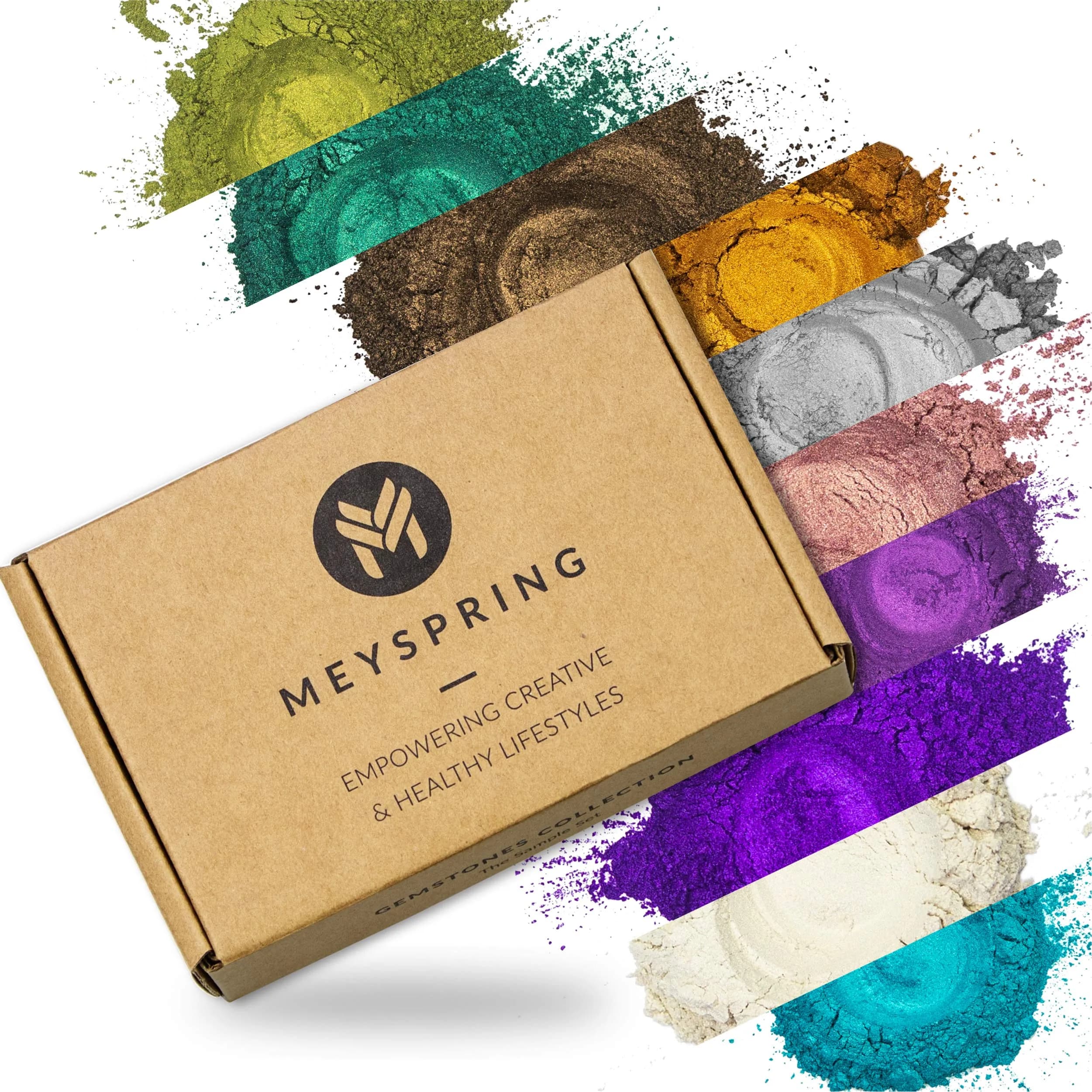 MEYSPRING Gemstones Collection Mica Powder for Epoxy Resin 100g (3.5oz) | Cosmetic Grade Pigment for Resin Art & Makeup