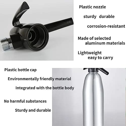 Raguso 1L Alloy Soda Syphon Bottle | Carbonated Seltzer Water Maker for Cocktails & Drinks (Silver) thumbnail 3