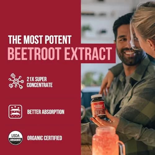 Triquetra Health BioBeet Organic Beet Root Capsules + BioPerine, 21:1 Concentrate Supplement | Max Strength, Supports Blood Flow & Nitric Oxide, 28350mg Organic Beetroot, Vegan, 60 Capsules thumbnail 2