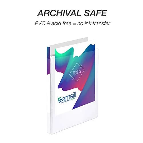 Samsill 0.5 Inch D-Ring Binder, White, 4 Pack | Holds 125 Pages, Recycled Chipboard, Clear View Cover thumbnail 5