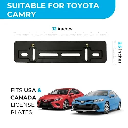 TN TrunkNets Inc Front Bumper License Plate Bracket for Toyota Camry 2018-2025, 2026, Black | Fits US & Canada Plates, Rust-Proof Plastic thumbnail 2