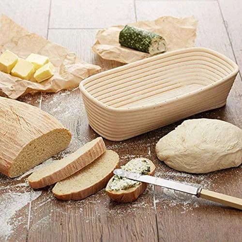 Stormshopping 10 Inch Oval Banneton Brotform Bread Dough Proofing Basket Set with Liner, 2-Pack | Artisan Bread Making for Home Bakers thumbnail 6