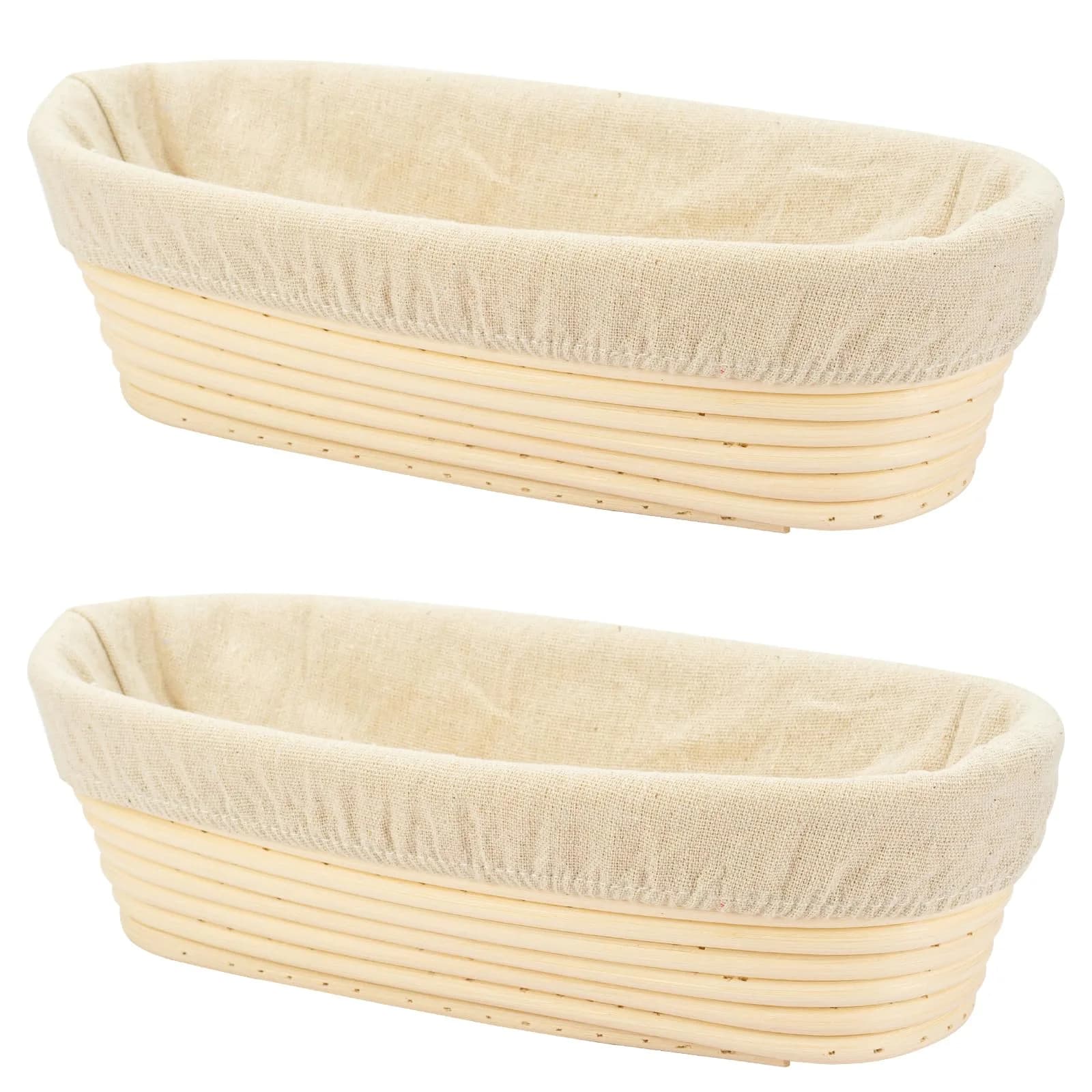 Stormshopping 10 Inch Oval Banneton Brotform Bread Dough Proofing Basket Set with Liner, 2-Pack | Artisan Bread Making for Home Bakers - main product image