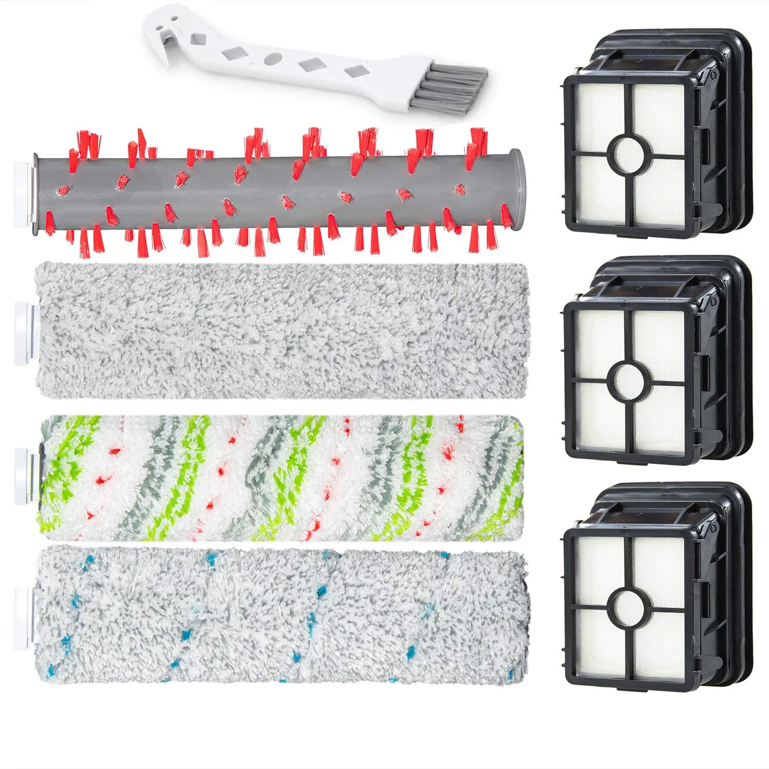 LBLVBNEWD Multi-Surface Pet Brush Rolls & Vacuum Filters 4 Pack Brush Rolls + 3 Filters | Compatible with Bissell CrossWave Max Vacuums - main product image