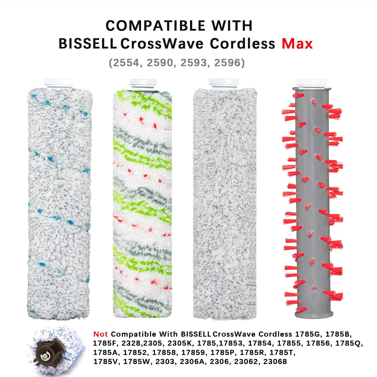 LBLVBNEWD Multi-Surface Pet Brush Rolls & Vacuum Filters 4 Pack Brush Rolls + 3 Filters | Compatible with Bissell CrossWave Max Vacuums - view 3