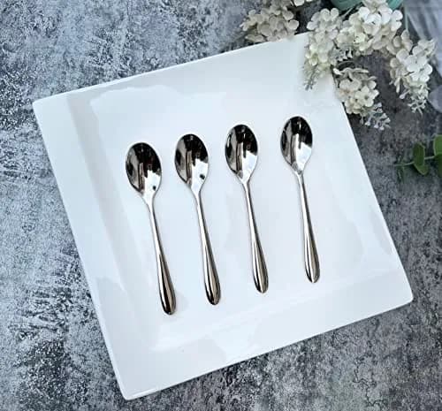 Pretihome Demitasse Coffee Spoon Set of 4, Espresso Dessert Small Tea Spoon 113mm (4.5") | Elegant Mirror Shining Appetizer Spoon thumbnail 6