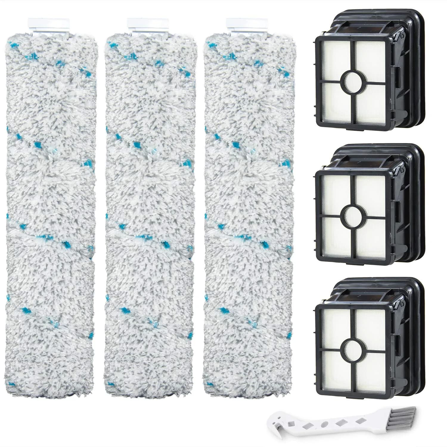 LBLVBNEWD Multi-Surface Pet Brush Rolls & Vacuum Filters 2787&1866 Replacement Parts for Bissell CrossWave Max (3 Brush Rolls, 3 Filters, 1 Tool) - main product image