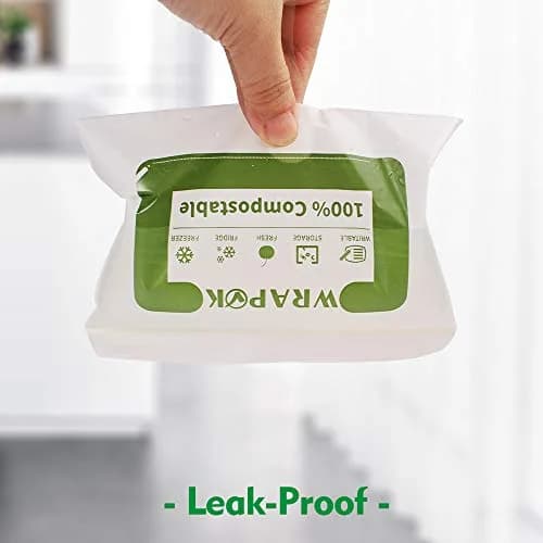 WRAPOK Compostable Snack Bags Small 100 Count | Biodegradable Freezer Storage thumbnail 5